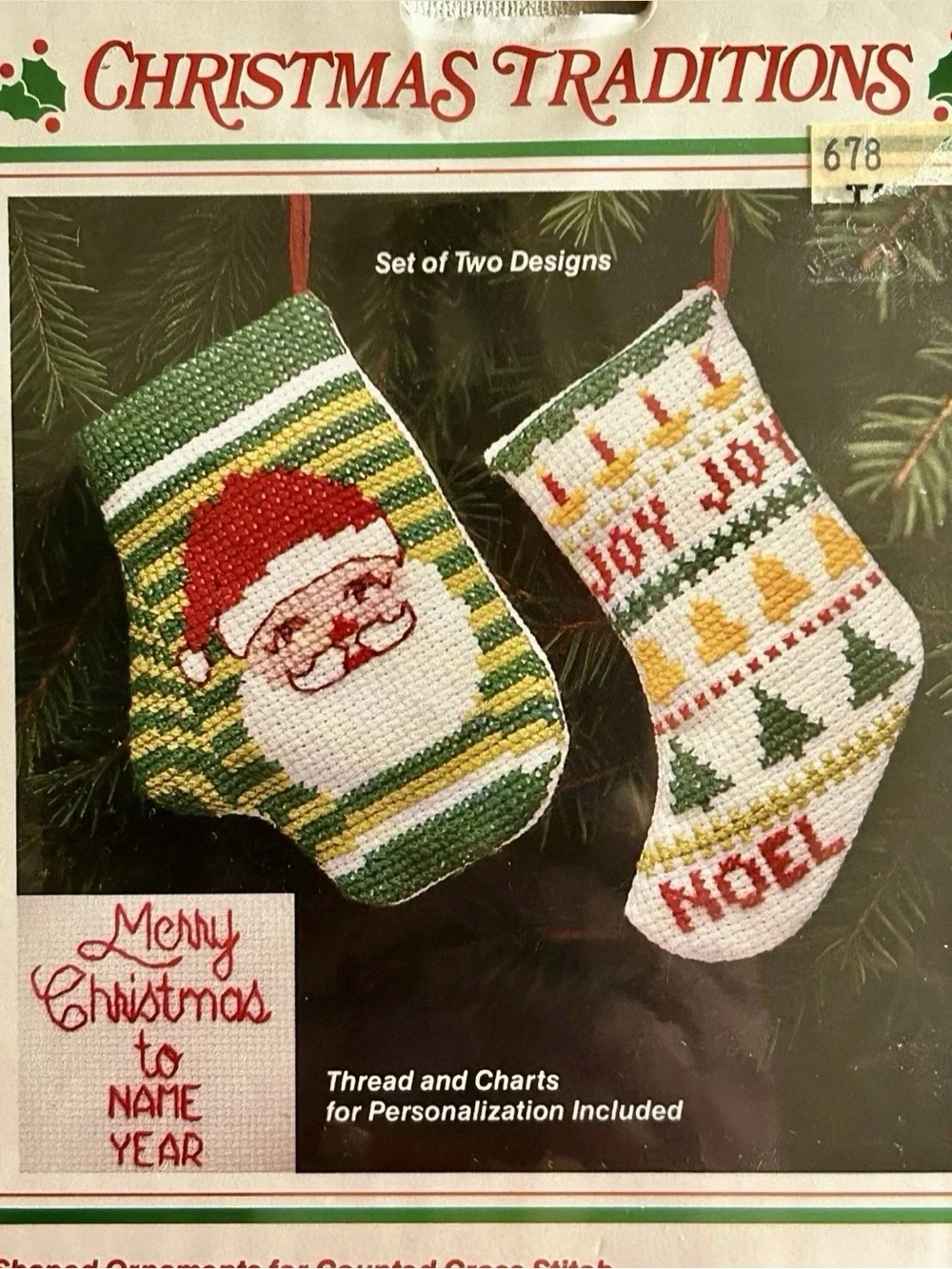 Joyful Santa Ornaments Cross Stitch Kit by WonderArt